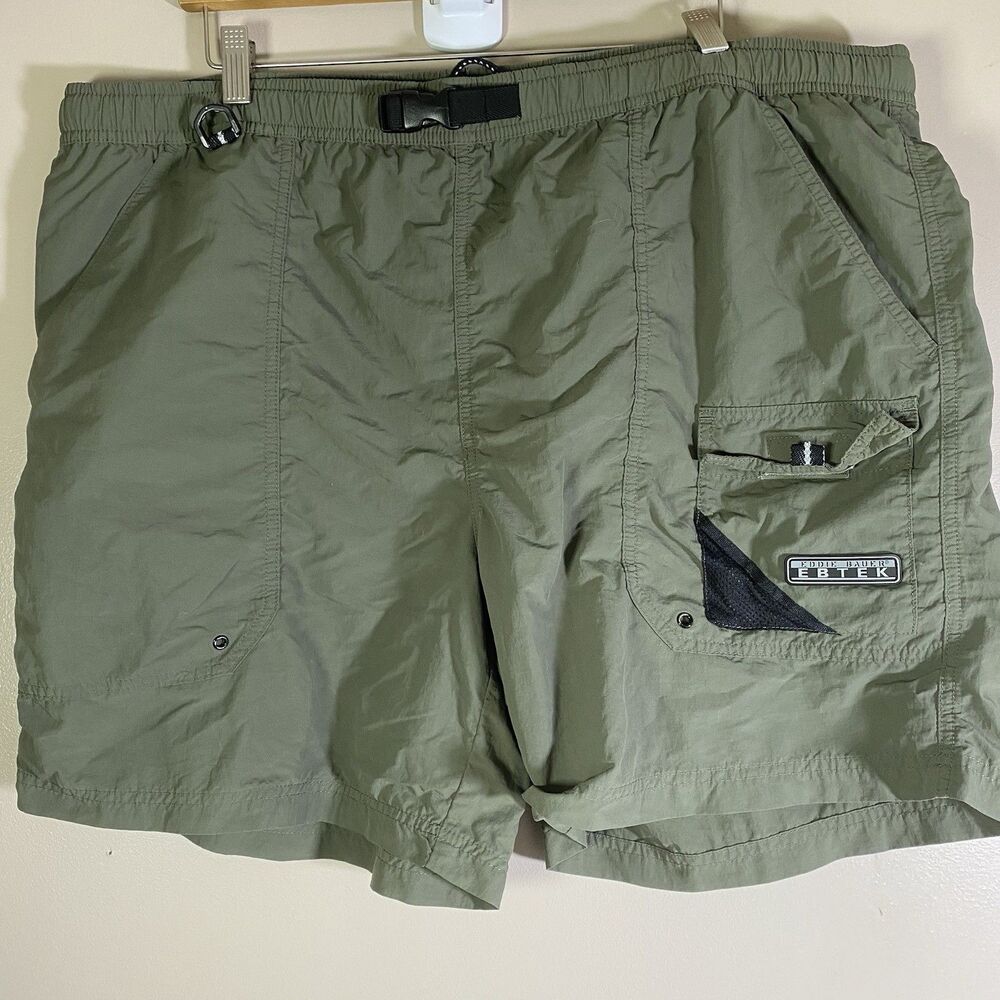 Eddie Bauer EBTEK Outdoor Hiking Shorts Buckle Waist Nylon Utility Green Men XXL
